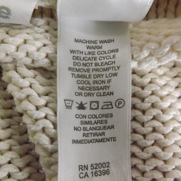 Liz Claiborne Off-White Cotton Knit Sweater M - Picture 16 of 16